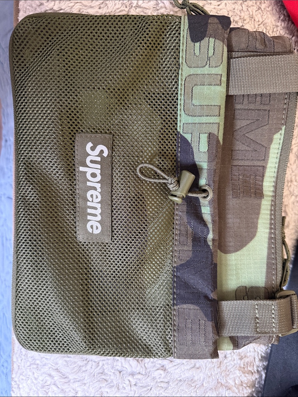 Supreme Olive Green Camo Waist Bag